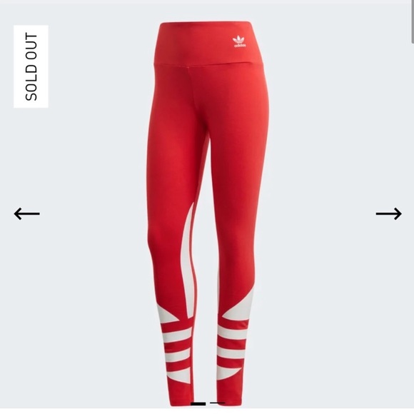 Red Adidas Leggings - Picture 2 of 10
